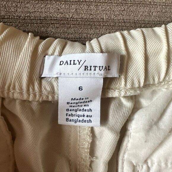 Anthropologie Daily/Ritual 100% lyocell joggers cream 6 - Picture 3 of 9